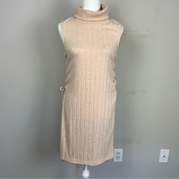 BY ANTHROPOLOGIE LACE UP MAXI TURTLENECK SWEATER TANK SIZE SMALL - Picture 5 of 11